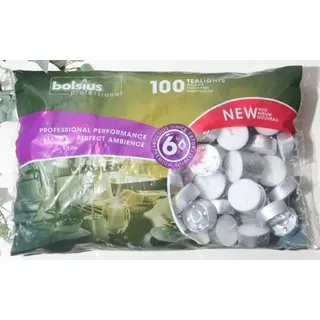 Bolsius-Teelichter, 6 Stunden Brenndauer, 100er-Beutel