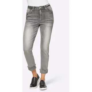 Bequeme Jeans HEINE Gr. 38, Normalgrößen, blau (light grey, denim) Damen Jeans Ankle 7/8