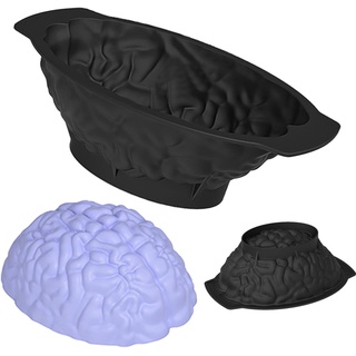 Halloween-Gehirnform, Silikon-Kuchenform für das menschliche Gehirn, zum Basteln | Silikonformen in Form eines Gehirns, kreative Halloween-Formen aus Silikon für Dekorationen Virtcooy