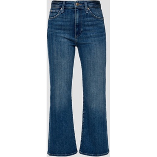 s.Oliver - Cropped Jeans / High Rise / Flared Leg / Baumwollstretch, Damen, blau, 40