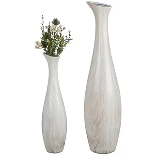 formano Dekovase MARMOR, Höhe: 60cm, Farbe: Creme, Motiv: Marmor