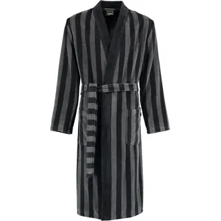 Cawö Herrenbademantel Streifen 2612 Kimono Velours, Kimono, 100% Baumwolle schwarz S