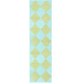 Puzzle Teppich - Grün / Türkis 80x300