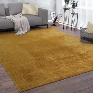 Paco Home Cadiz 630 Kurzflorteppich 80 x 150 cm senfgelb