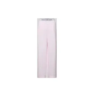 Straight Leg Pyjama-Hose mit elastischem Label-Bund, Rosa, M