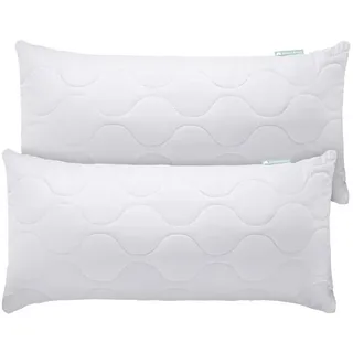 Gentle North Kopfkissen (40x80 cm groß) - 2er Set Kissen für Bett und als Dekokissen - Mit Reißverschluss für Füllung - Sofakissen - Zierkissen für Couch und Sofa - Ökotex - Waschbar bis 60° - Weiß