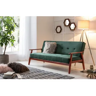 SalesFever Schlafsofa Samt 3-Sitzer Tannengrün