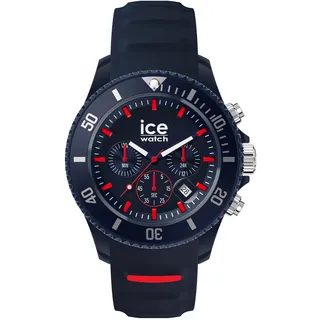 ICE-WATCH - Ice Chrono Dark Blue Red - Blaue Herren/Unisexuhr mit Plastikarmband - 021425 (Medium)