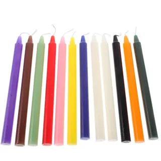 MAGICLULU Spitzkerzen Farbige Kerzen Glockenkerzen Zauberkerzen Geruchlos Verschiedene Farbige Kerzen Mini-Spitzkerzen Gut Für Rituale Geburtstage Altarzauber Kunsthandwerk (12 Stück)