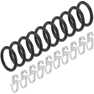 LIEDECO Gardinenringe für Gardinenstangen Ø 20 mm 10 STK schwarz