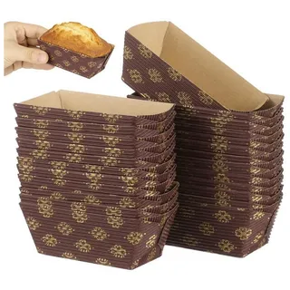 LuxusKollektion Brotbackform Papierbackform Rechteckig 25er Set, (25-tlg) braun