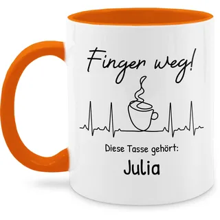 Tassen 325ml - Kollegen - Finger weg diese Tasse gehört | Spruch Arbeit | Arbeitstasse lustig Tasse Arbeit | Sprüche Tasse lustig Arbeit - 325 ml - Orange - kaffeetasse für freundin