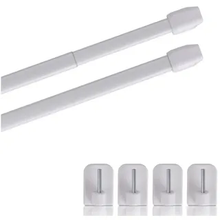 BestLivings Scheibenstange 2er-Pack 1-läufig Ø 10 mm 80 - 120 cm Weiß