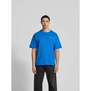 T-Shirt mit Label-Print, Royal, M
