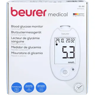 Beurer GL 44 Blutzuckermessgerät weiss mmol/l 1 st