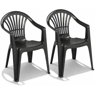 Mojawo ALTEA Stapelstuhl 56 x 54 x 80 cm Anthrazit 2 St.