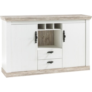 Sideboard »Florenz«, im romantischen Landhaus-Look, Breite 168 cm, weiß, Sideboards, 10987937-0 B/H/T: 168 cm x 104 cm x 44 cm