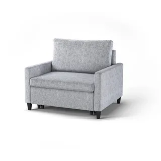 Mid.you Schlafsessel Sydney, Grau, Holz, Metall, 95x89.5x103.5 cm, Made in EU, Liegefunktion, Wohnzimmer, Sofas & Couches, Schlafsofas, Schlafsofas mit Bettkasten
