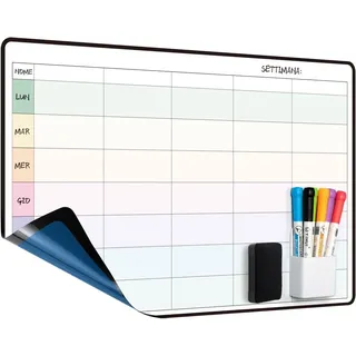 Whiteboard Wochenplaner, selbstklebend, nicht-magnetisch, zur Organisation