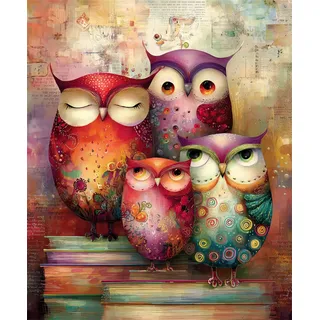NZNANCHU Diamond Painting Erwachsene Adult,DIY Diamant Painting Bilder,Daiments Painting Erwachsene Für Home Wand Decor,Frauen Geschenk (Die Eule tut so, als ob)