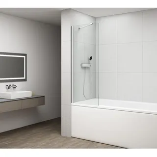 HAK Wannenabtrennung 700 x 150 cm Sicherheitsglas Silber/Transparent