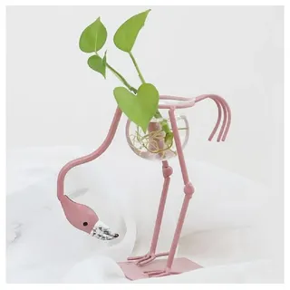 Luna24 simply great ideas... Dekovase Dekorative Flamingovase aus Metall Höhe 16 cm Kopf gesenkt