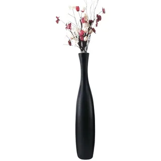 trends for living Bodenvase Edelste Deko-Bodenvase Hohe Keramikvase für Pampasgras & Dekozweige schwarz 70 cm