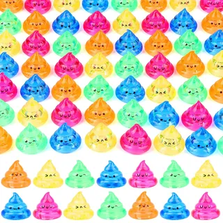 TaoQ C 60 Stück Einhorn Poop Mini Einhorn Party Gunsten Acryl Poop Figuren Mini Einhorn Ausdrücke Dekorationen für Freunde Familie Geburtstagsfeier Dekoration