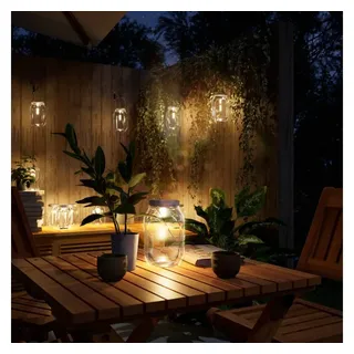 vidaXL Solarleuchte Glas 23,5 cm 12 Stk. warmweiß silber