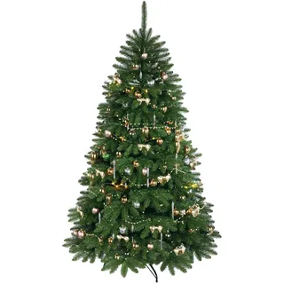 QLS Weihnachtsbaum künstlich 220cm Tannenbaum mit Ständer Christbaum Fichte NK10