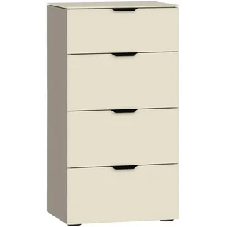Jutzler Kommode, Creme, Hellbraun, Kunststoff, 4 Schublade(n) Schubladen, 45x87x43 cm, Typenauswahl, Beimöbel erhältlich, in verschiedenen Größen Abdeckplatte aus Glas, Wohnzimmer, Kommoden & Sideboards, Kommoden