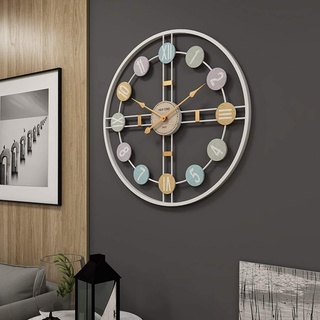 YUN Clock Moderne Stumm Wohnzimmer Wanduhr Handgemachte 3D Metall Große Uhren Dekorative 50 cm Kreative Farbe Schlafzimmer Office Home Restaurant Dekorationen White......