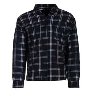 Henry Terre Holzfällerjacke Herren Hemdjacke Arbeitsjacke Hemd Flanell Jacke Thermojacke Kariert Gefüttert, Farbe:navy, Größe:3XL - 3XL