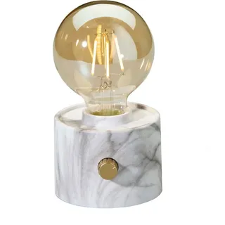 NORTHPOINT Vintage Akku Glühbirne Edison LED Tischlampe USB-C dimmbar mit Drehschalter – moderne Dekoration Marmor