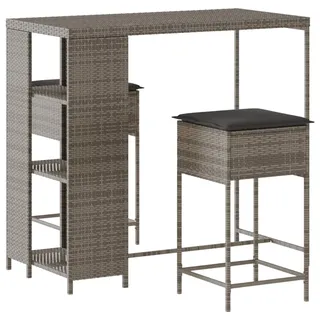 vidaXL Gartenbar-Set 3-tlg. Grau