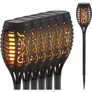 GLOBO Solarleuchte Kunststoff 6er Set spritzwassergeschützt schwarz