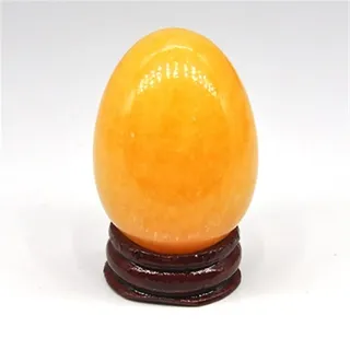 UYCUODLUY Yellow Jade Egg Shaped Gemstones Crystals and Stone Statue Table Decoration Crafts Home