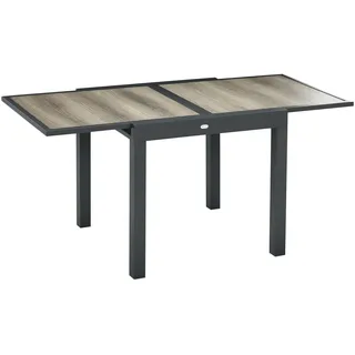 Outsunny Gartentisch Esstisch 160 x 80 x 75 cm Beige/Grau
