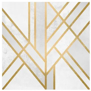 Bilderdepot24 Teppich Vinyl Wohnzimmer Schlafzimmer Flur Küche Muster Abstrakt, quadratisch - gold glatt, nass wischbar (Küche, Tierhaare) - Saugroboter & Bodenheizung geeignet goldfarben 160 cm x 160 cm