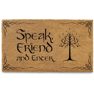 Speak Friend and Enter Fußmatte, 76,2 x 43,2 cm, Herr der Ringe, lustiger Willkommensteppich, Sprechen Sie Freund und Betreten, als Geschenk, Dekoration