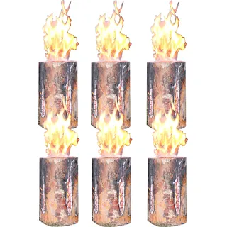 Schwedenfeuer 6 Stück H 35 cm D 14-20 cm Baumfackel Finnenfackel Gartenfackel Fackel