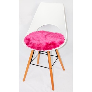 Heitmann Felle Stuhlkissen Lamm, rund, Sitzauflage, Sitzfell, rund, Ø 45 cm, echtes Lammfell, waschbar rosa