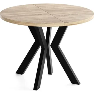 WFL GROUP Runder Esstisch 80 x 77 x 80 cm braun