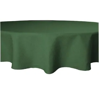 Tischdecke rund Leinenoptik Lotuseffekt Tischwäsche Wasserabweisend Tischtuch Fleckenabweisend Bügelfrei Abwischbar Waschbar Innen und Außen Perleffekt (140 cm, Dunkelgrün)