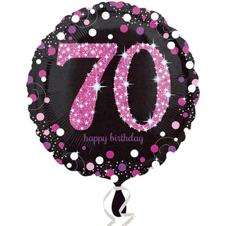 Magni Folienballon Sparkling 70 D43cm pink/schwarz