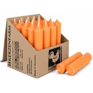 Kurze Stabkerzen Tafelkerzen durchgehend gefärbt Spitzkerzen für die Tisch-Deko zur Hochzeit Weihnachten & Party (5, Apricot)