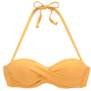 S.Oliver Bügel-Bandeau-Bikini-Top Damen gelb Gr.38 Cup D