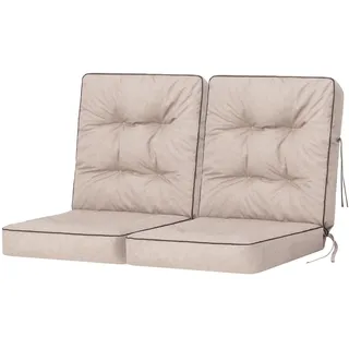 Bankauflage für Gartenmöbel, Gartenbank, Polsterauflage für Hollywoodschaukel, Auflagen für Gartenschaukelkissen, Sitzkissen, Stuhlauflage, Indoor/Outdoor - Beige - 120 cm (2 x 60 cm)