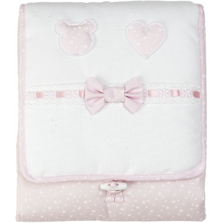 FILET P1519R - Wickelunterlage für Tasche, weich, aus 100% Baumwolle, hergestellt in Italien, für Neugeborene/Kleinkinder – Weiß, Rosa