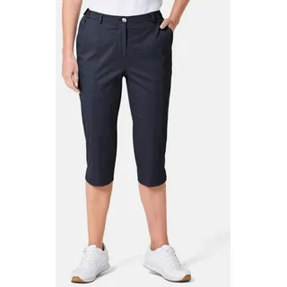 GOLDNER Caprihose Kurze Caprihose aus Satin mit Stretch blau 54